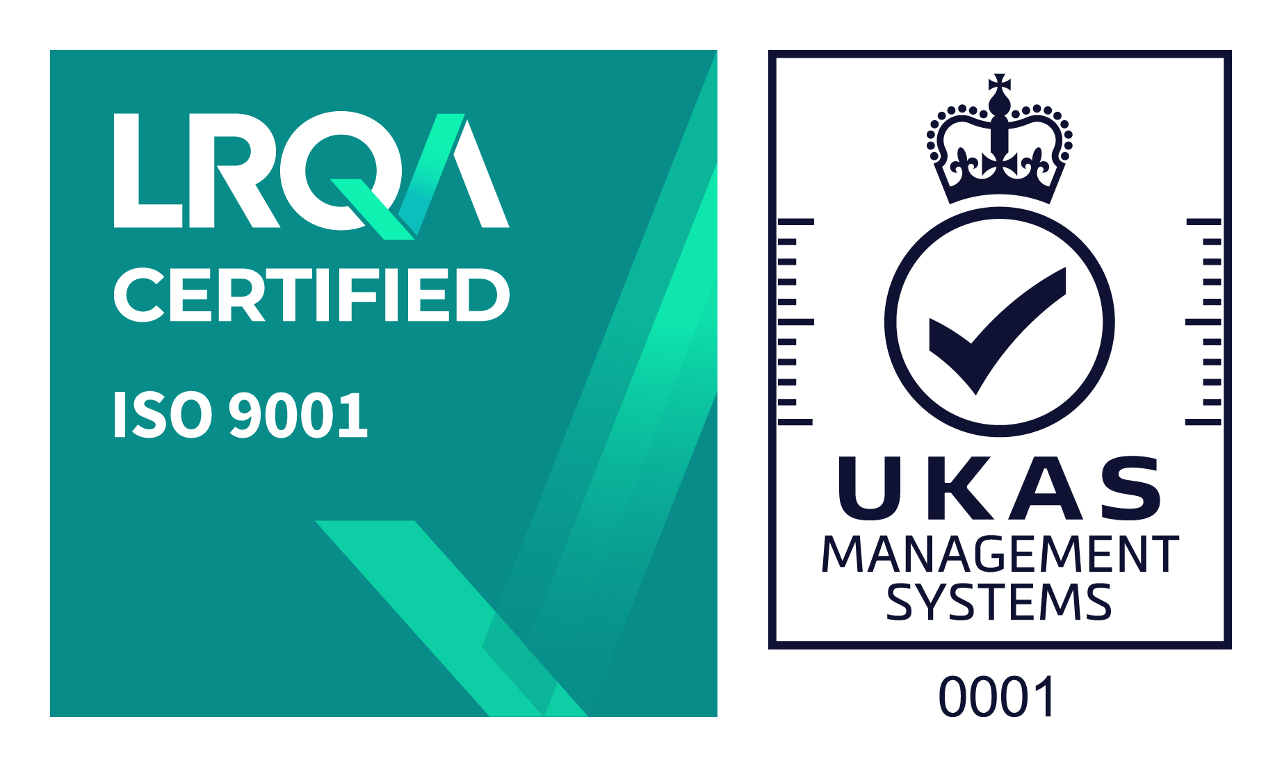 LRQA Certified ISO 9001, UKAS Management Systems accredited